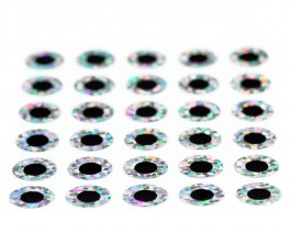 Flat Eyes, Holographic Silver, 3 mm